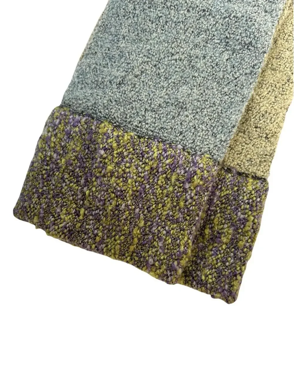 McKernan Merino Wool Cashmere Color‎ Block Scarf Blue Beige Purple Ireland